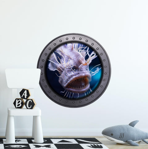 PortScape Deep Sea Anglerfish | Ocean Porthole Window Wall Decal