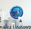 Whale Shark | Cartoon Porthole Window Wall Decal