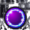 Decal Neon Techno Glitch Bass Drum Head Skin Decal - Graphic Drumhead Sticker for Drum Kit Customization - Durable, Easy Apply - Made in USA