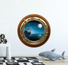 PortScape Ship In Moonlight | Ocean Porthole Window Wall Decal