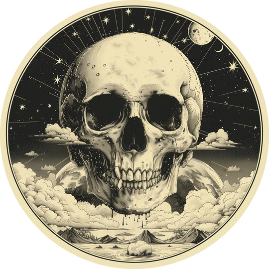 Decal Astrological Skull Bass Drum Head Skin Decal - Graphic Drumhead Sticker for Drum Kit Customization - Durable, Easy Apply - Made in USA