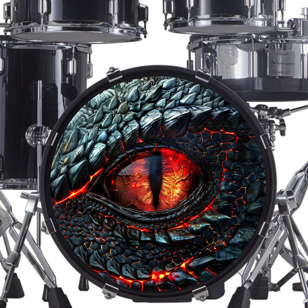 Decal Dragons Eye Bass Drum Head Skin Decal - Graphic Drumhead Sticker for Drum Kit Customization - Durable, Easy Apply - Made in USA