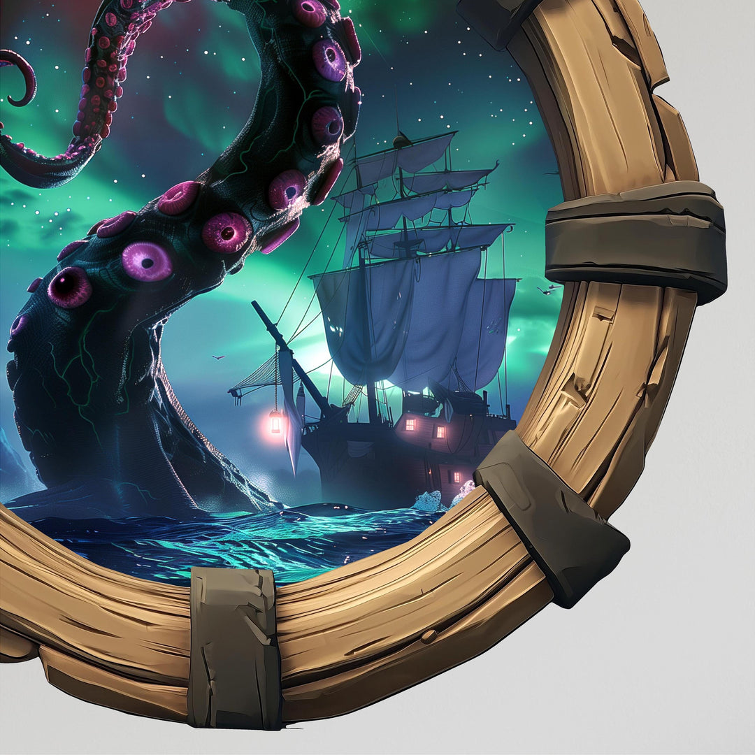 Kraken Attack | Pirate Ship Porthole Window Decal