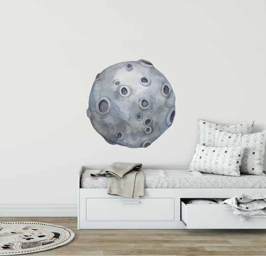 Watercolor Gray Moon Wall Decal
