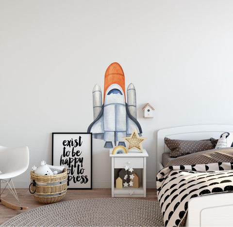 Watercolor Space Shuttle Wall Decal