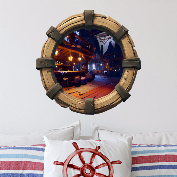 Pirate Tavern 1 | Pirate Ship Porthole Window Wall Decal