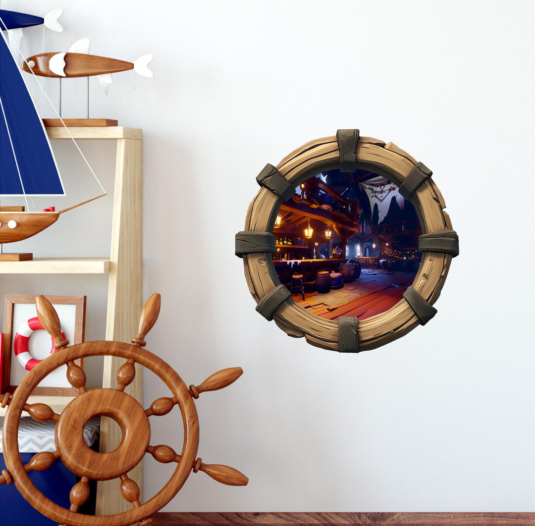 Pirate Tavern 1 | Pirate Ship Porthole Window Wall Decal