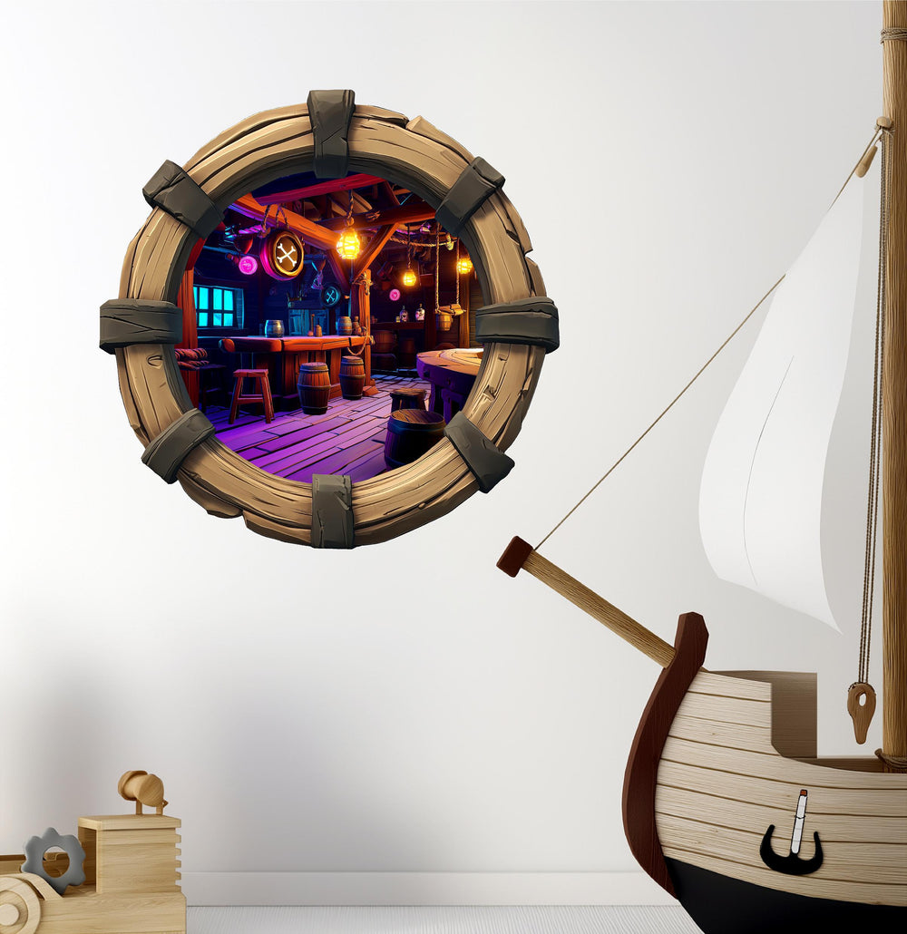 Pirate Tavern 2 | Pirate Ship Porthole Window Wall Decal