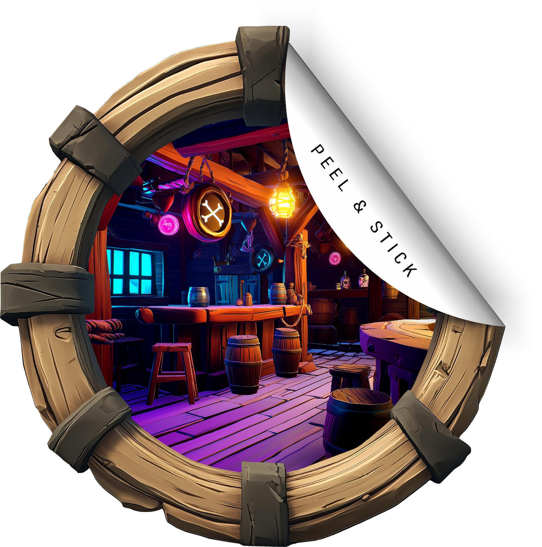 Pirate Tavern 2 | Pirate Ship Porthole Window Wall Decal