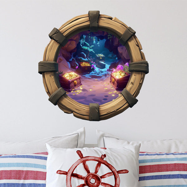 Treasure Cave | Pirate Ship Porthole Window Wall Decal