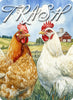 Farmhouse Chicken Wall Decal – Protective Trash Can Backing with Watercolor Farm Chickens – Durable Wall Protector Kitchen Laundry Room