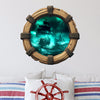Ghost Ship at Night | Pirate Ship Porthole Window Wall Decal