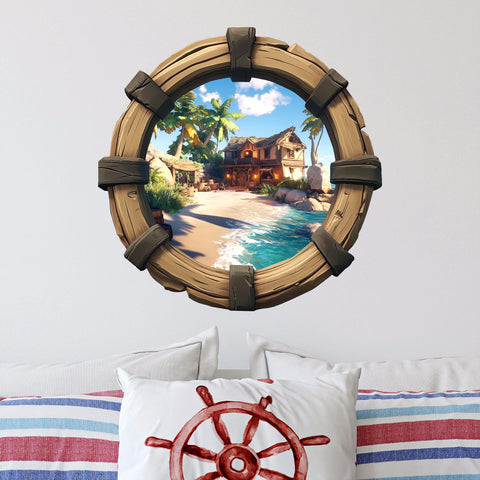 Pirate Hideout | Pirate Ship Porthole Window Wall Decal
