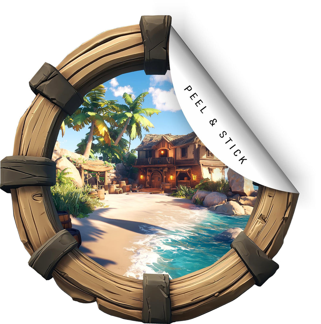 Pirate Hideout | Pirate Ship Porthole Window Wall Decal