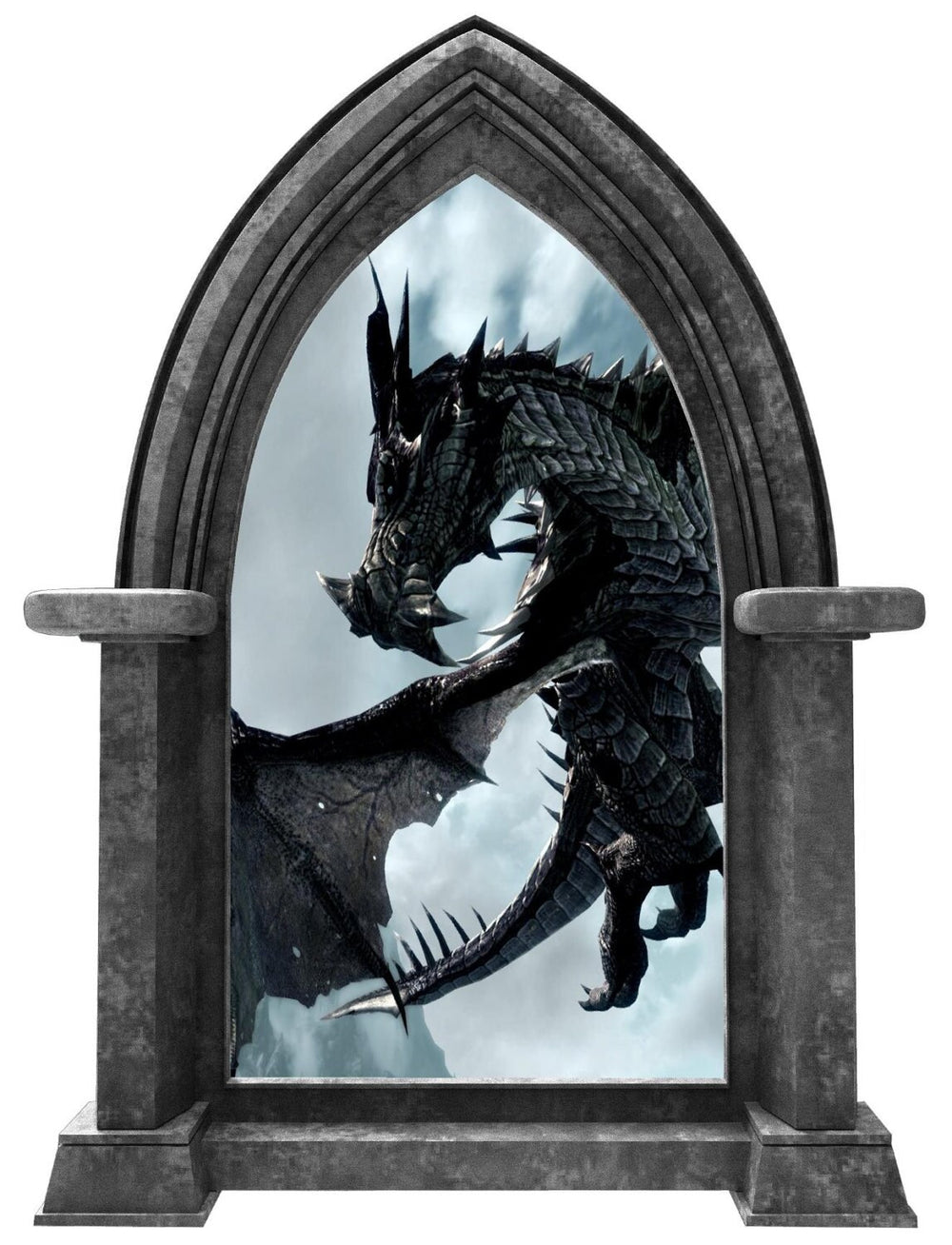 CastleScape Black Dragon 1 | Castle Window Wall Decal