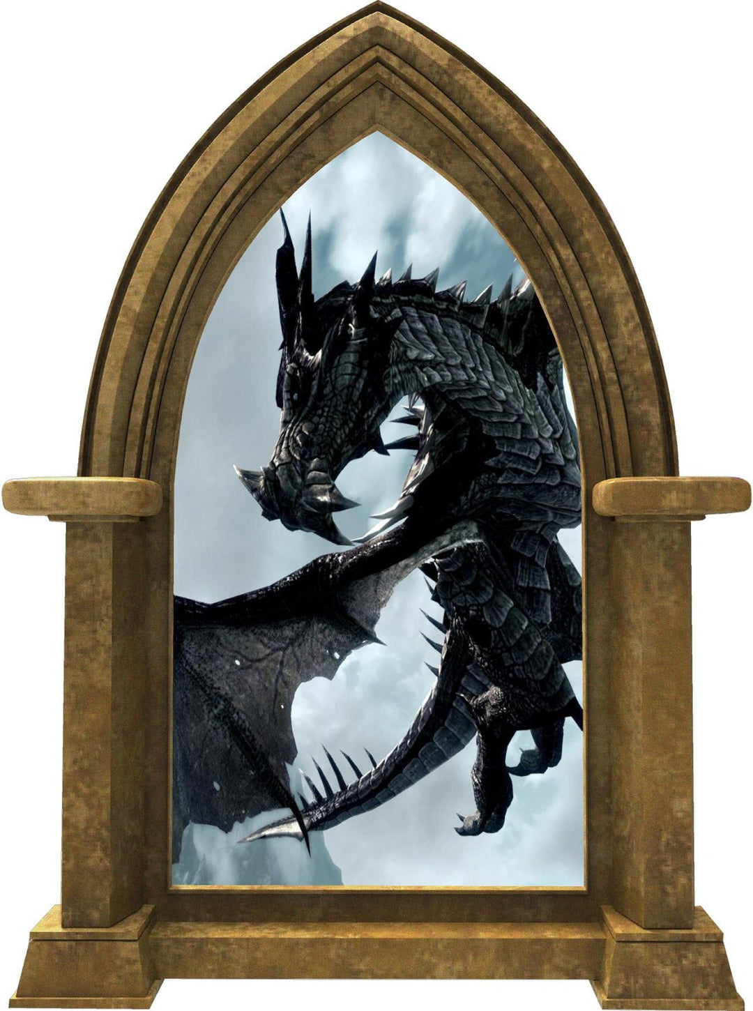 CastleScape Black Dragon 1 | Castle Window Wall Decal