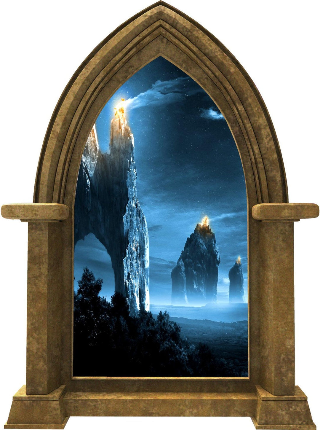 CastleScape Beacons in the Night | Castle Window Wall Decal