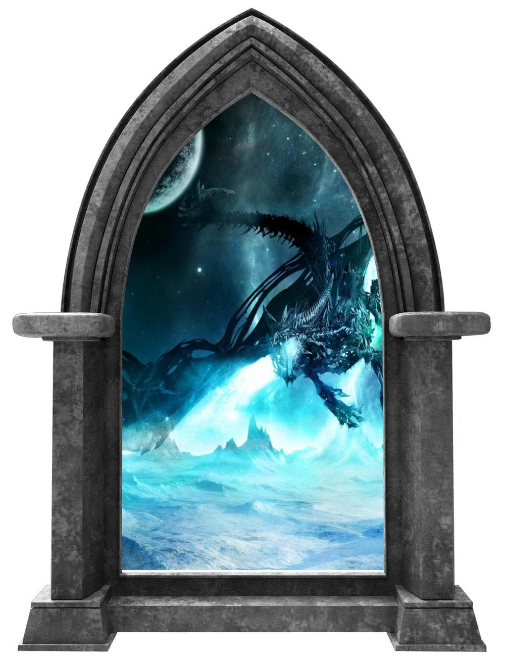 CastleScape Ice Dragon 1 | Castle Window Wall Decal