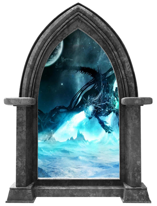 CastleScape Ice Dragon 1 | Castle Window Wall Decal