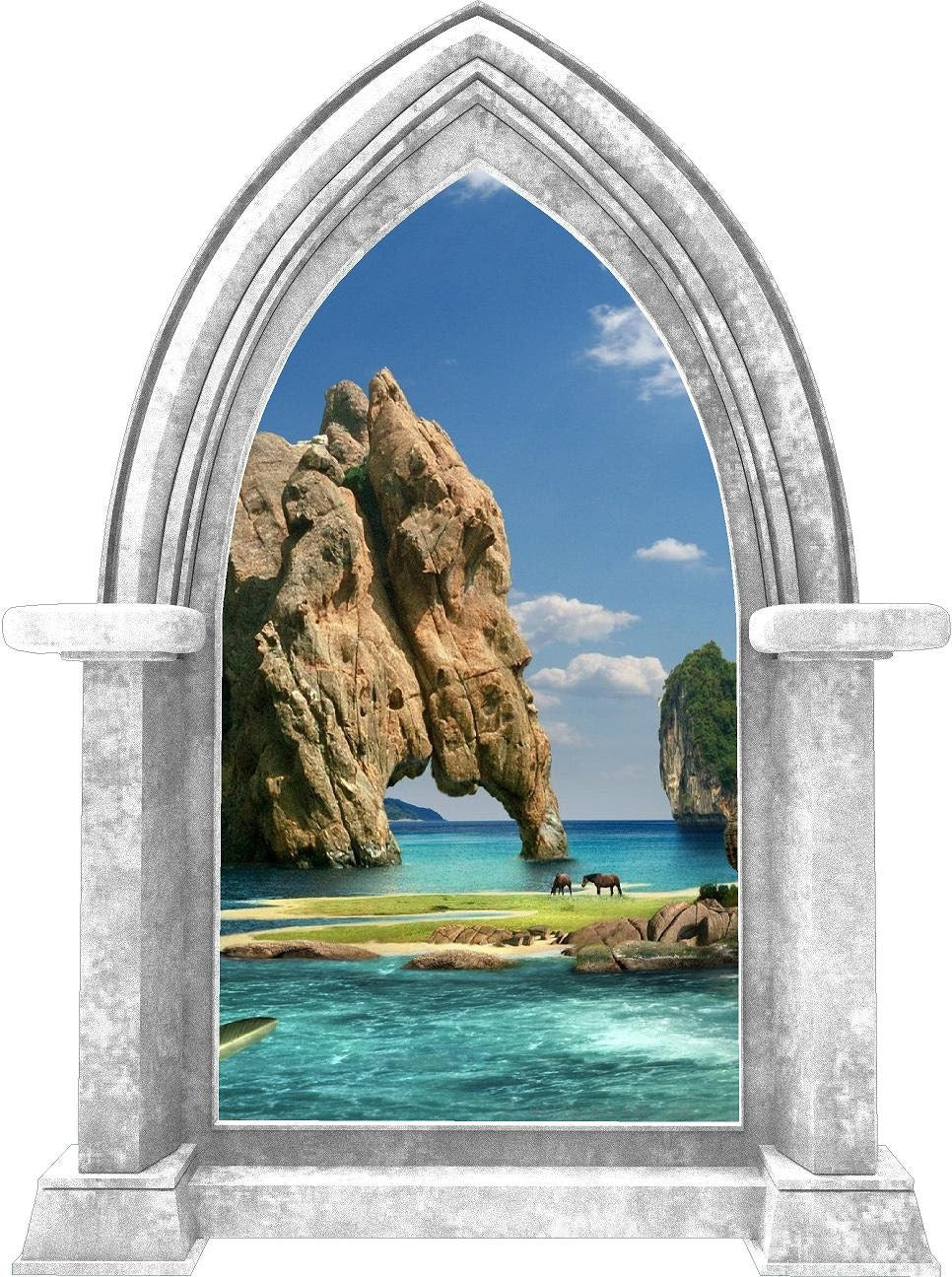 CastleScape Fantasy Island 2 | Castle Window Wall Decal