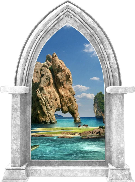 CastleScape Fantasy Island 2 | Castle Window Wall Decal