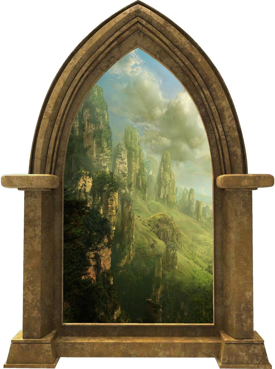 CastleScape Rock Towers 1 | Castle Window Wall Decal