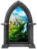 Castle Scape Castle #1 Stone Castle Window Wall Decal Sticker Mural Kids Bedroom Playroom Nursery Medieval Fantasy Fairytale Decor