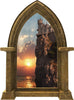CastleScape Cliffs Edge at Sea Sunset | Castle Window Wall Decal