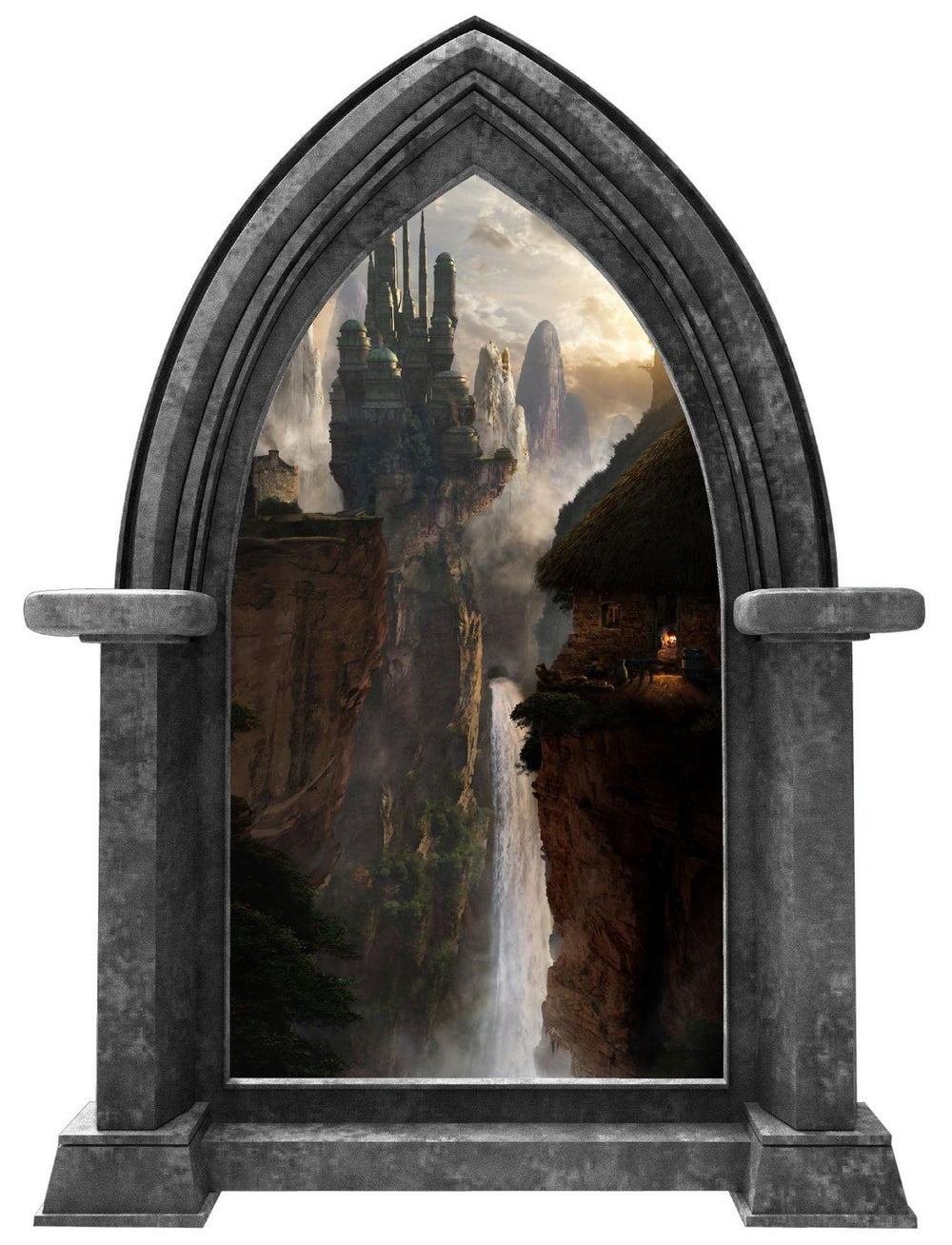 CastleScape City in the Clouds 1 | Castle Window Wall Decal