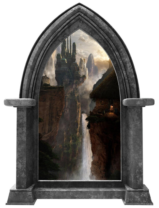 CastleScape City in the Clouds 1 | Castle Window Wall Decal