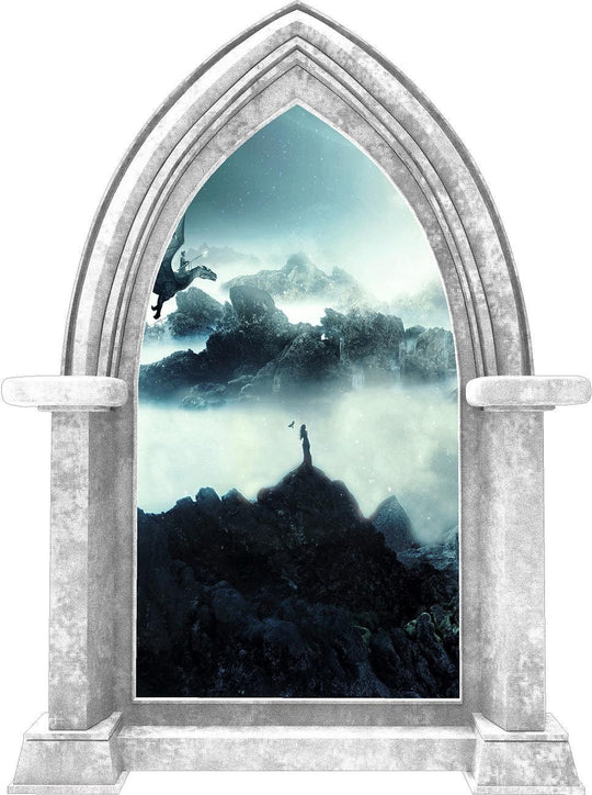 CastleScape Dragon Rider 1 | Castle Window Wall Decal